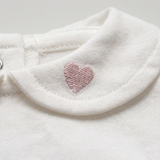 Pure Pink Heart Collar Long Sleeve Bodysuit