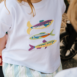 Maglietta oversize da bambino "White Fish Stack"