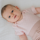 Pure Pointelle Heart Bodysuit - Pink