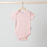 Pure Pointelle Heart Bodysuit - Pink