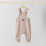 Pure Ribbed Cotton Dungarees Oatmeal Koala