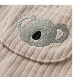 Pure Ribbed Cotton Dungarees Oatmeal Koala