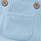 Pure Ribbed Cotton Dungarees Blue