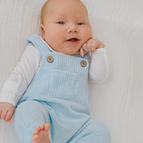 Pure Ribbed Cotton Dungarees Blue
