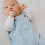 Pure Ribbed Cotton Dungarees Blue