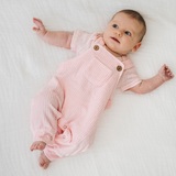 Pure Ribbed Cotton Dungarees Pink