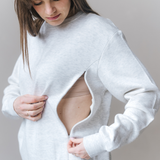 Breastfeeding Sweatshirt - Grey Marle
