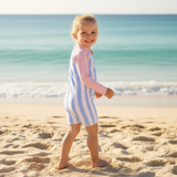 Swimster Streifen Rosa Ärmel