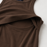 Breastfeeding Ribbed تانك توب شوكولاتة
