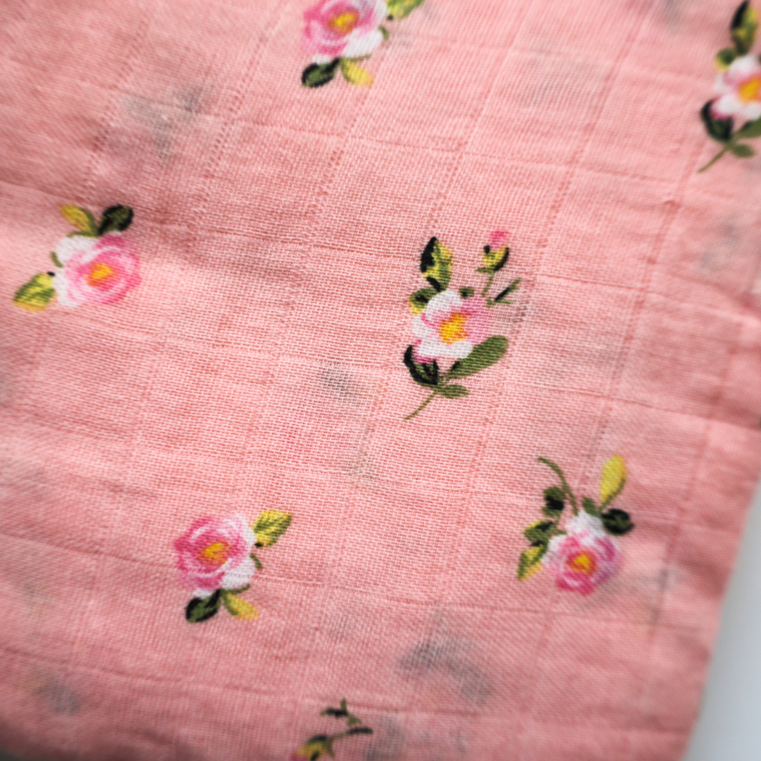 Pink Roses Large Muslin Blanket