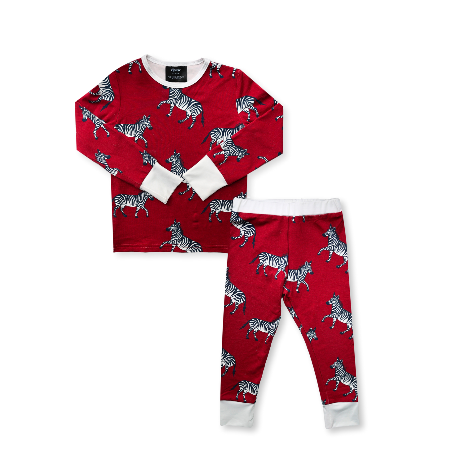 Set PJ per bambini Borgogna Zebra