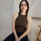 Breastfeeding Ribbed تانك توب شوكولاتة