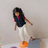 Chaleco de punto de algodón azul marino