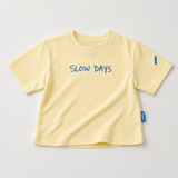 Maglietta oversize da bambino gialla Slow Days