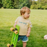 Maglietta oversize da bambino gialla Slow Days