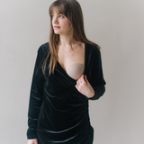 Aksamitna sukienka do karmienia piersią Paris czarna