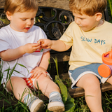 Maglietta oversize da bambino gialla Slow Days