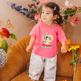Oversized kinder-T-shirt, roze Frida