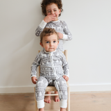 Children's PJ Set Grey Fair Isle