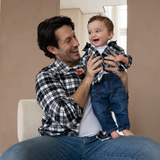 Conjunto de sobrecamisa de franela Dad & Mini - Black Check