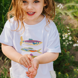 Maglietta oversize da bambino "White Fish Stack"