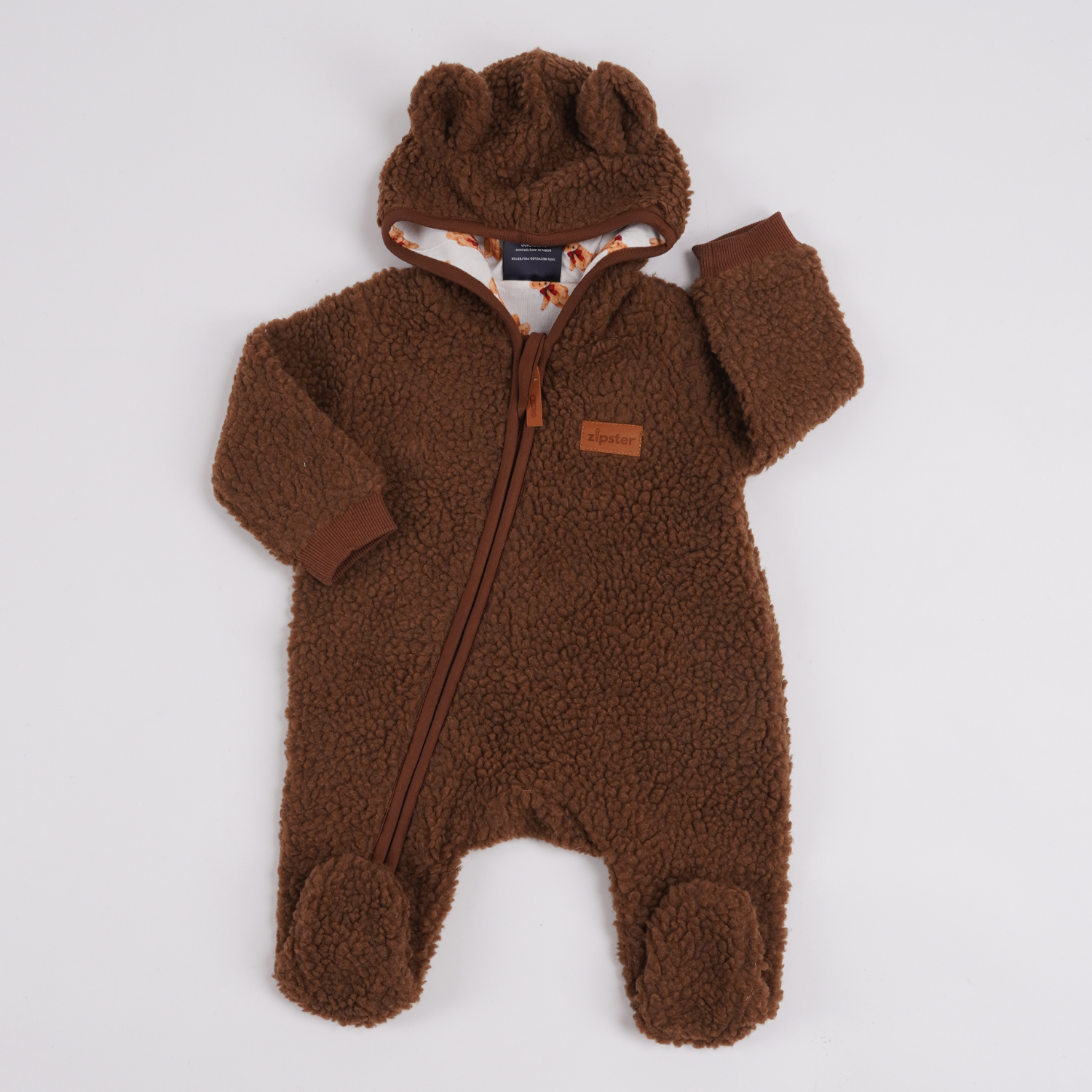 Zipster Teddy Suit Brown