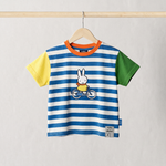 Miffy – dziecięca koszulka z paskami i okrągłym dekoltem „on the Move”, widok z przodu