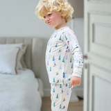 Kinder-Pyjama-Set „Snowsports“ mit weißem Bündchen