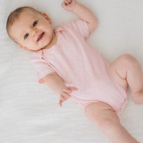 Pure Pointelle Heart Bodysuit - Pink