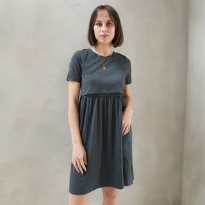 Copenhagen Breastfeeding T-Shirt Dress Charcoal