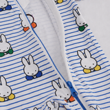 Detalle de cremallera bidireccional en el ZIPSTER x Miffy, de color azul «Peek-a-Boo», confeccionado en bambú