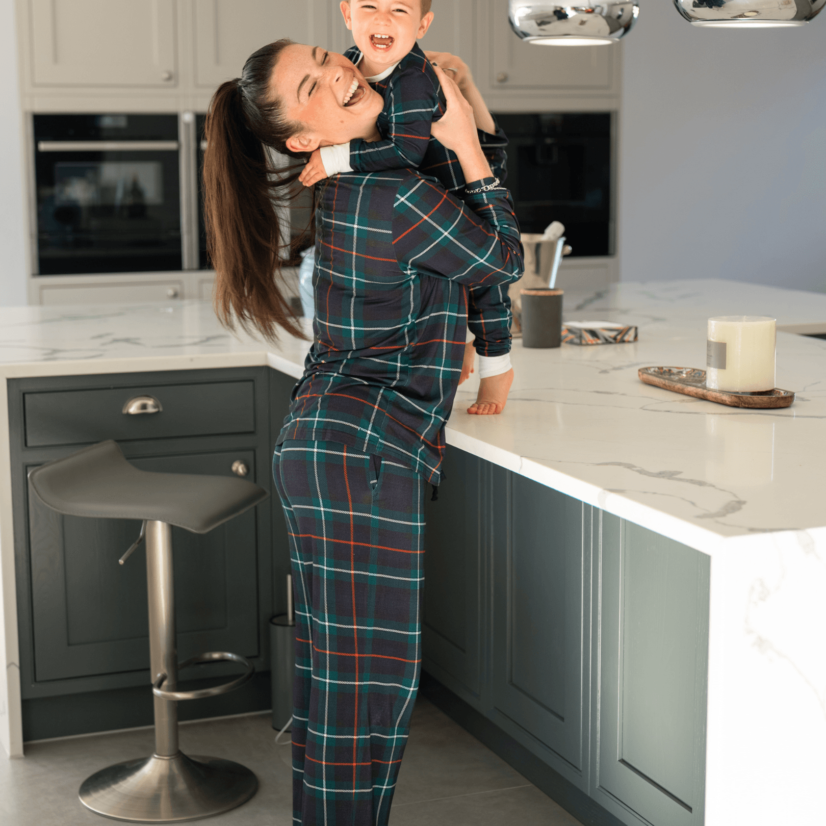 Women's Bamboo Tartan Pajama Set - Zipster