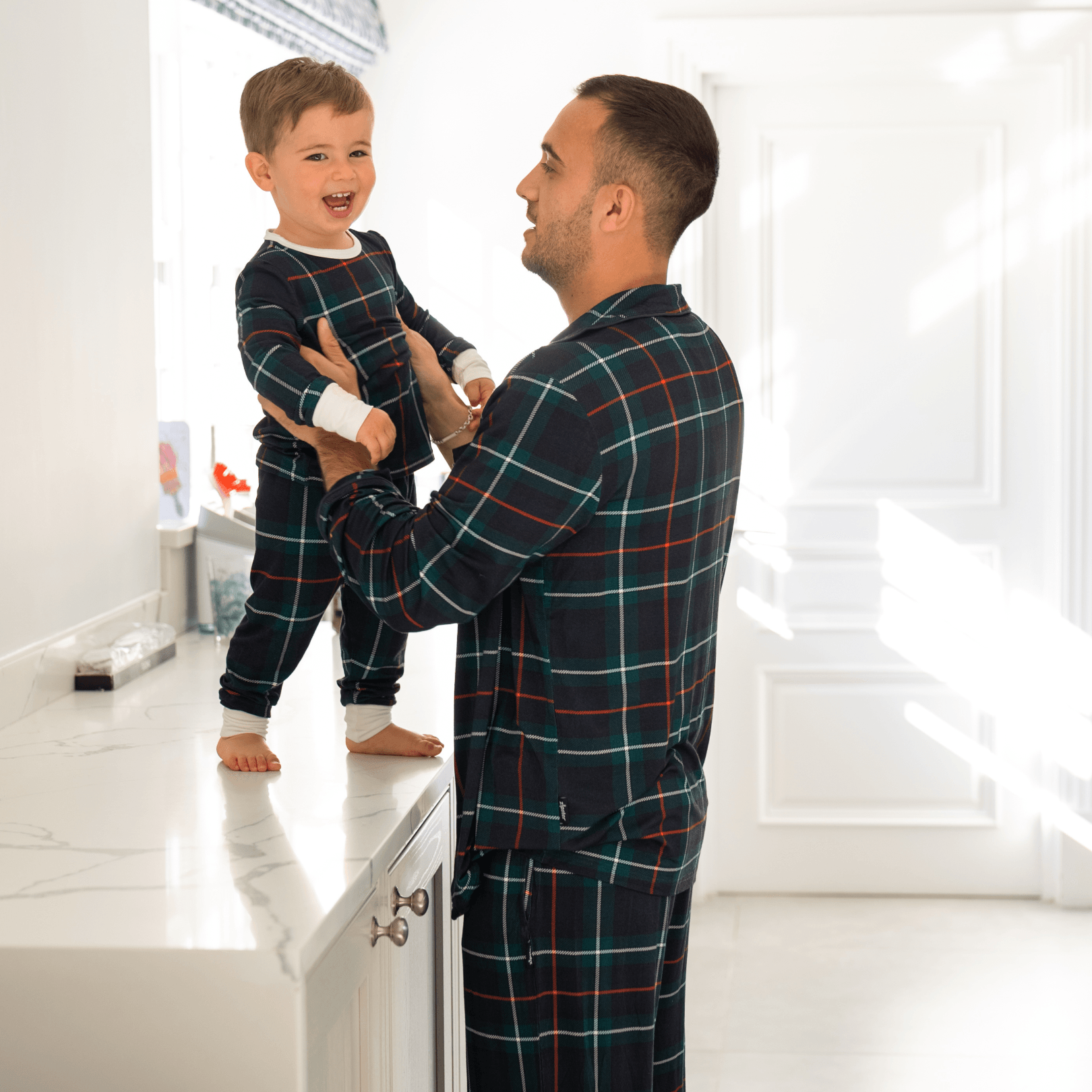 Men's Tartan Bamboo Pyjama Set - Zipster